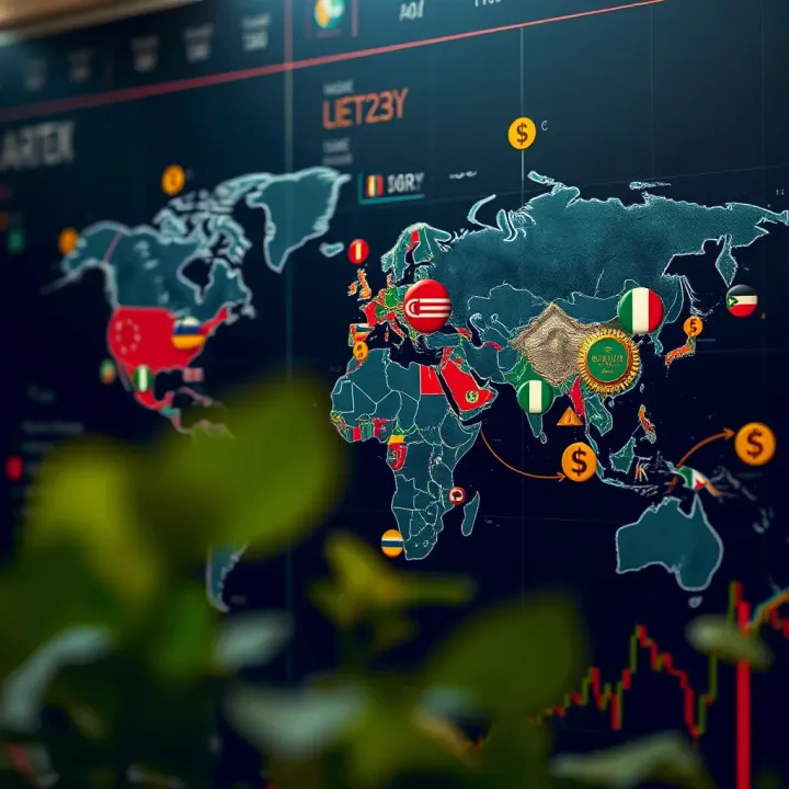 World map highlighting diverse global currencies for investment opportunities