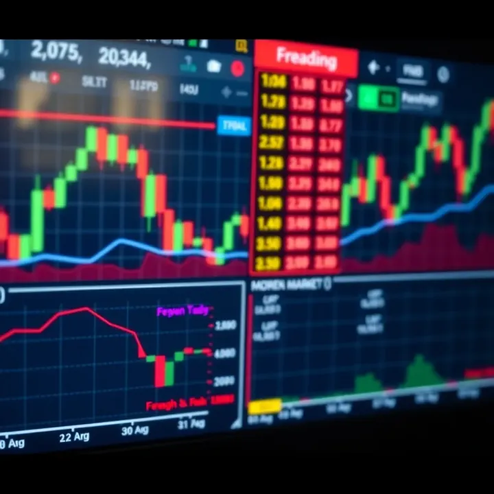 Digital interface displaying forex market liquidity indicators and flexible trading hours on a trading platform
