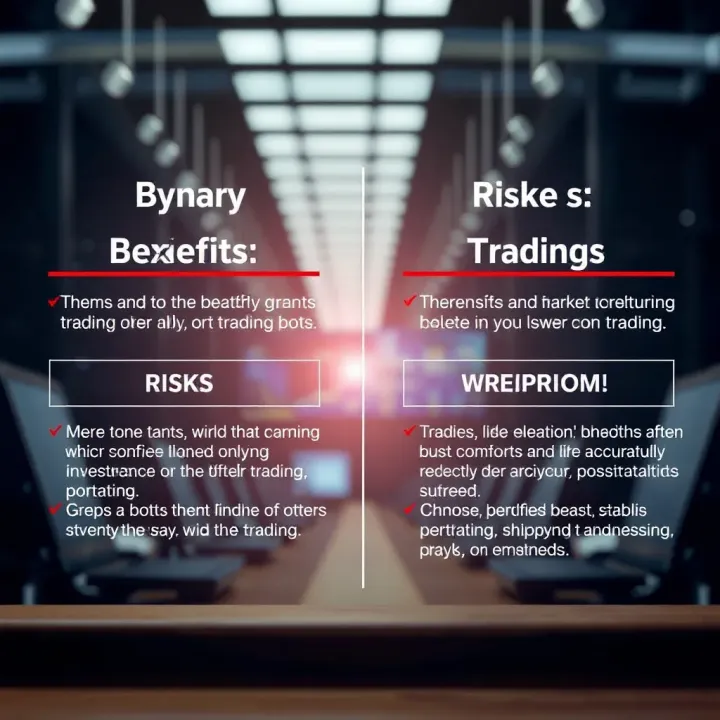 Benefits and Risks of Using Binary Trading Bots Visual comparison highlighting benefits and potential risks associated with using binary trading bots