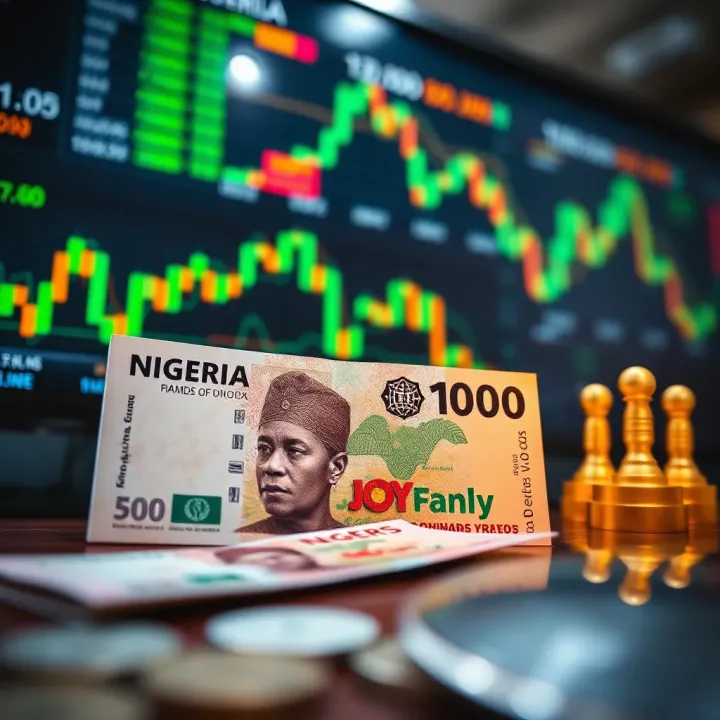 Illustration of Nigerian currency alongside digital financial icons representing binary trading
