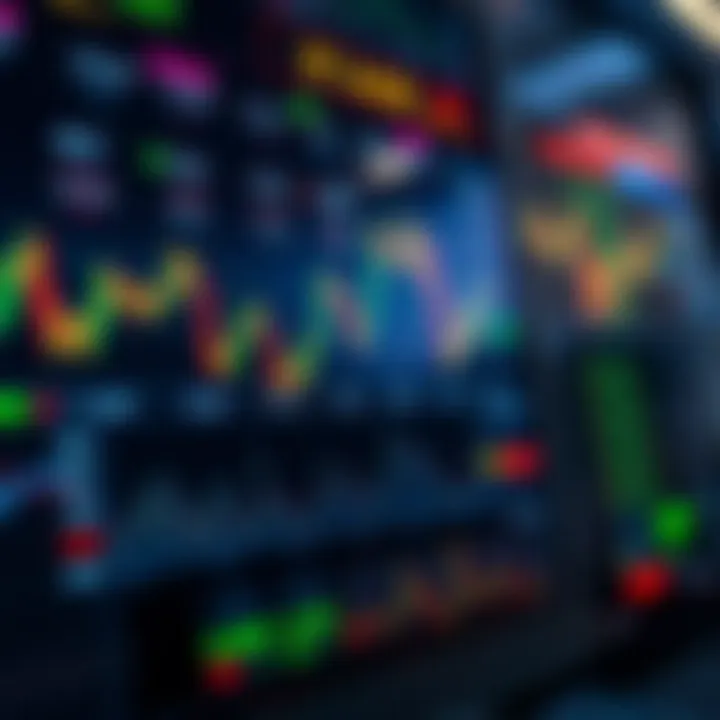 Illustration of a forex trading platform showing currency pairs and market charts