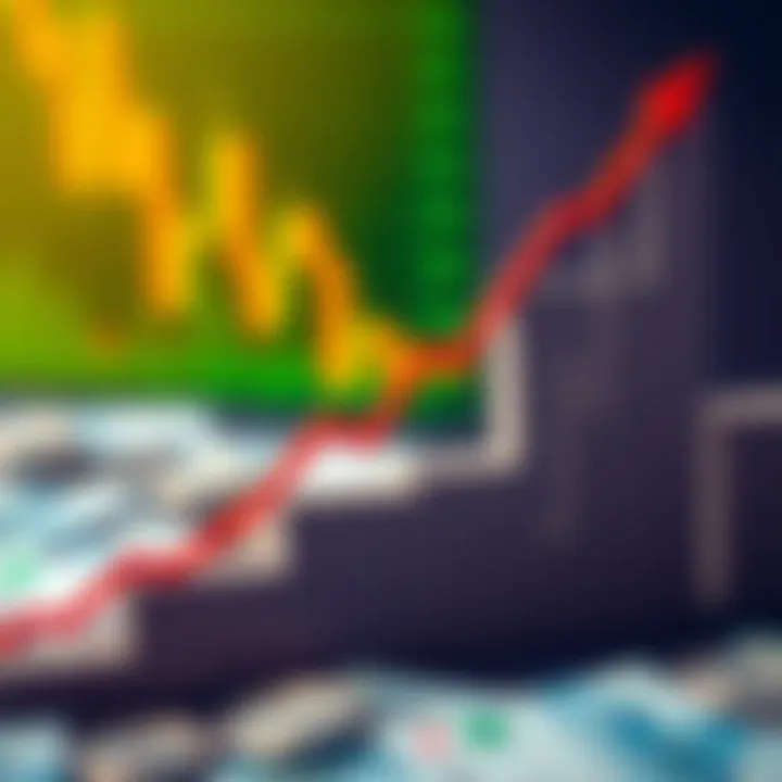 Graph showing upward trend in forex trading with Nigerian currency symbols