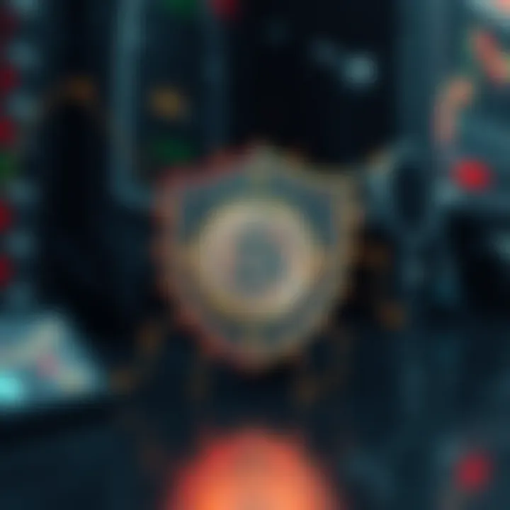 Visual representation of cybersecurity shield protecting cryptocurrency assets