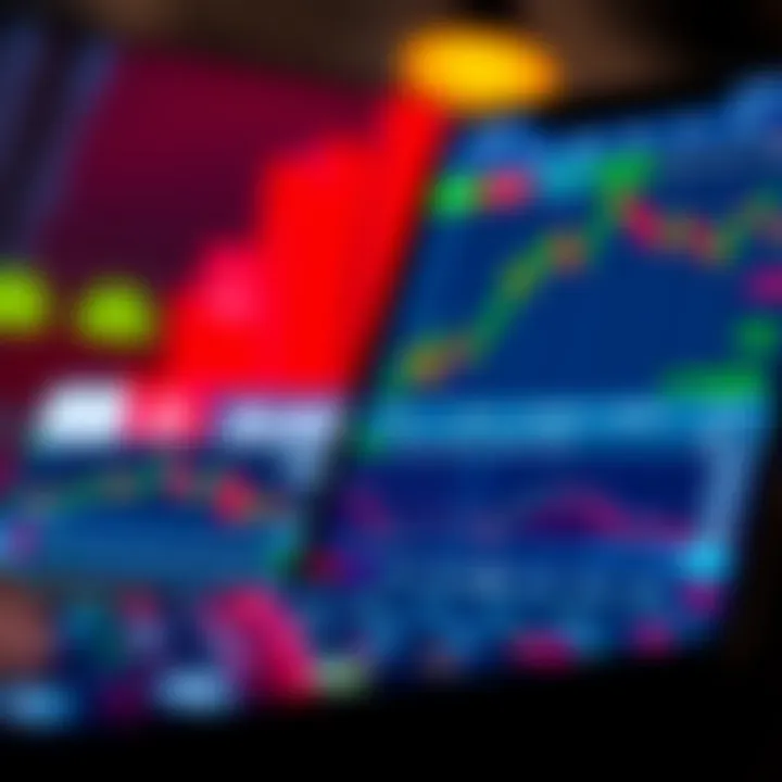 User interface of a popular trading app displaying stock charts and market trends