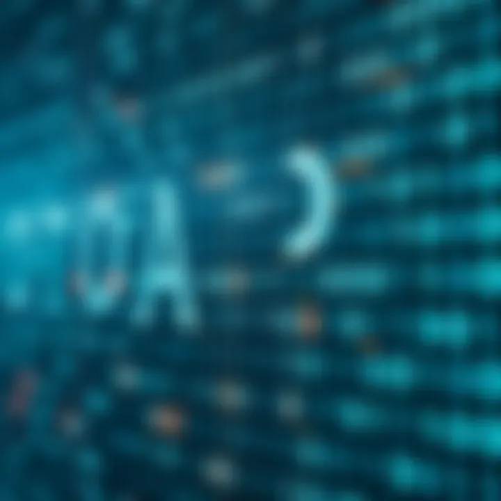 Visual representation of binary code applied in digital communication and data storage