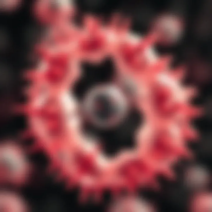 Microscopic view of bacterial cells undergoing division through binary fission
