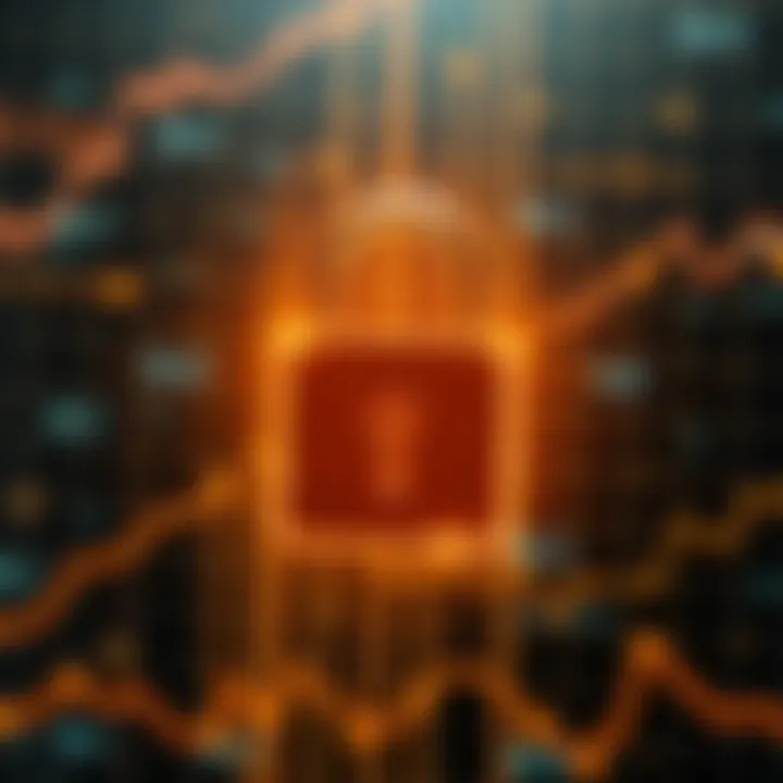 Secure padlock symbol over digital network background representing online security in trading