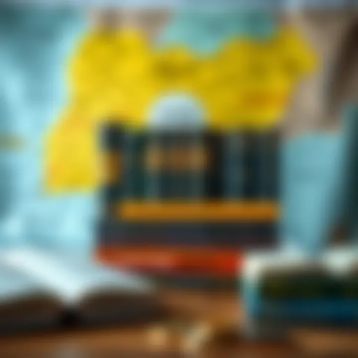 Books on forex trading arranged with a map of Nigeria in the background