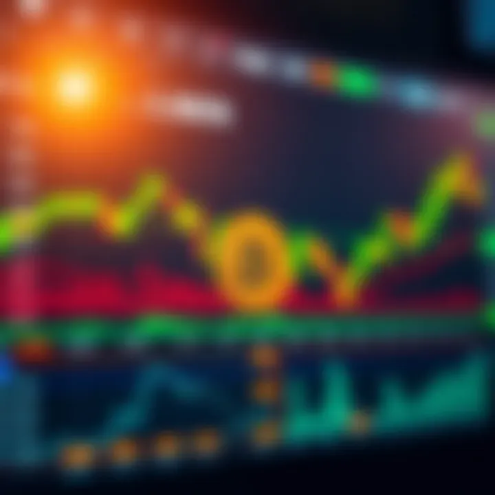 User interface of a cryptocurrency trading platform showing charts and trading pairs