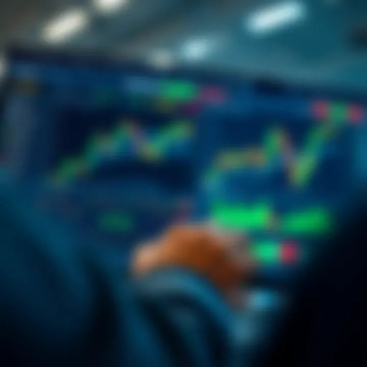 User interface displaying various financial charts and icons representing multiple asset options on a digital trading platform