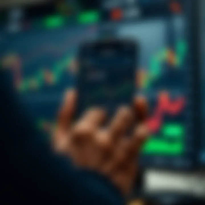 User navigating an intuitive mobile trading interface with clear options and charts