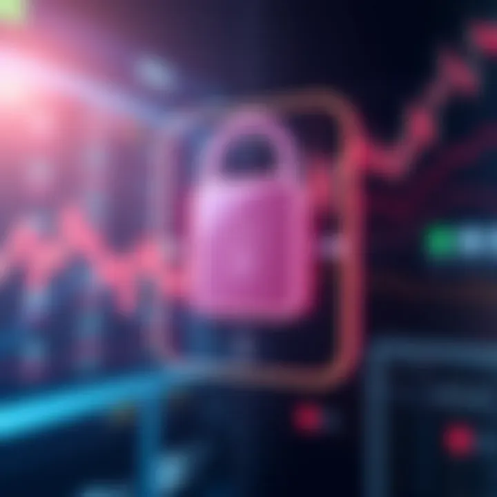 A secure digital padlock icon representing security features in trading applications