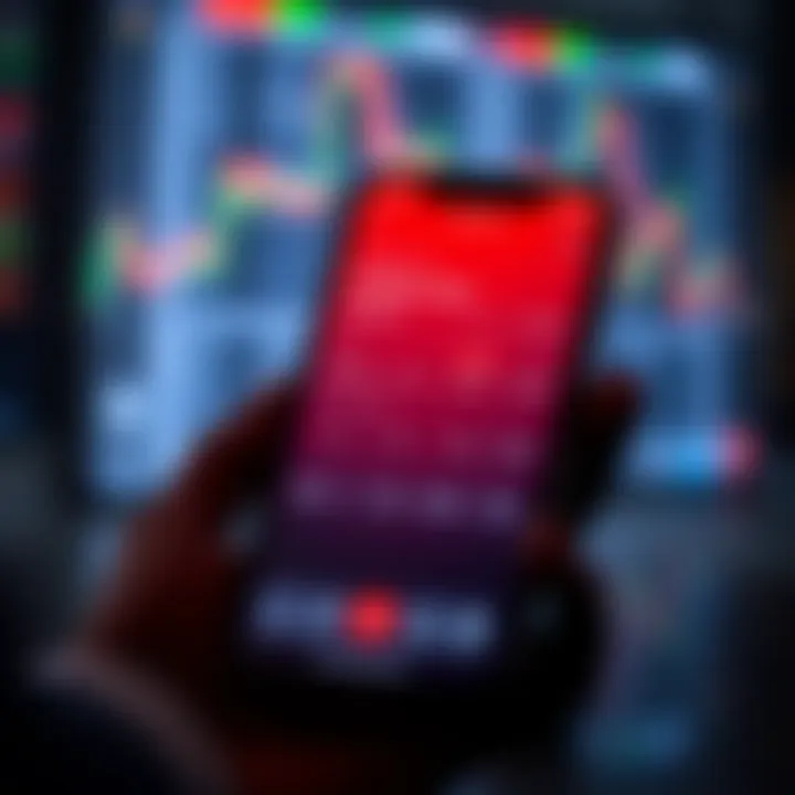 Mobile device displaying trading tools and security features within the ABR Trading App