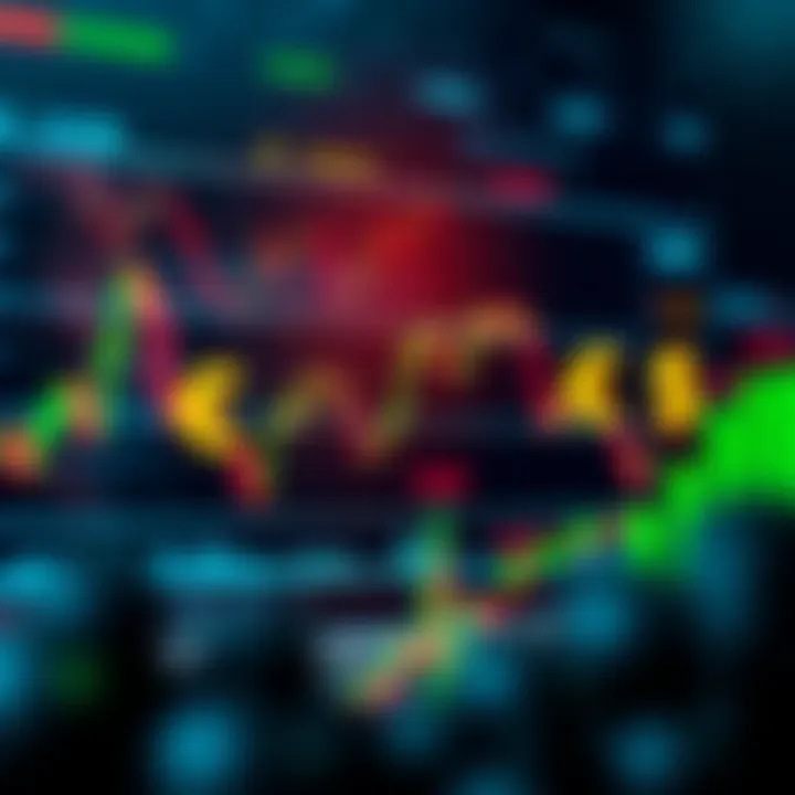 Conceptual illustration of financial data charts and currency symbols representing investment opportunities through copy trading platforms