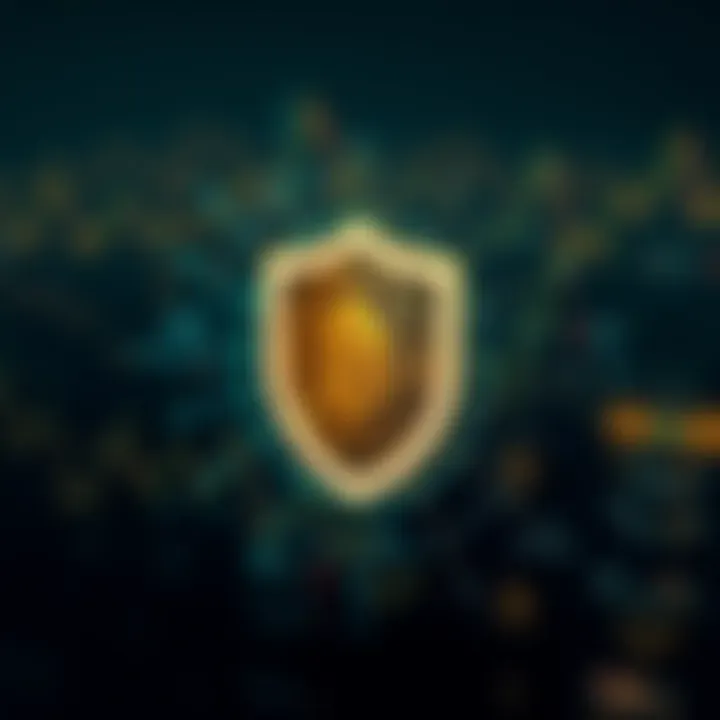 Secure digital shield symbolizing protection and cryptocurrency security measures