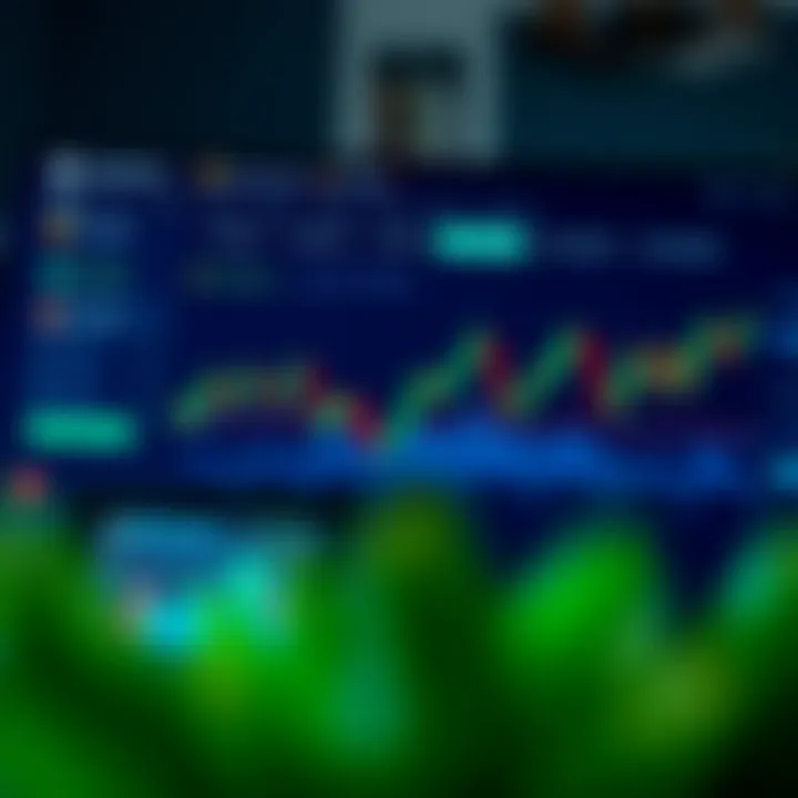 Screenshot of a cryptocurrency trading platform displaying various digital coins and market charts