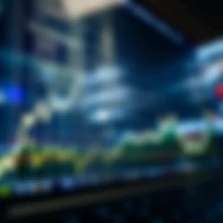 Graph showing upward trend and financial data analytics