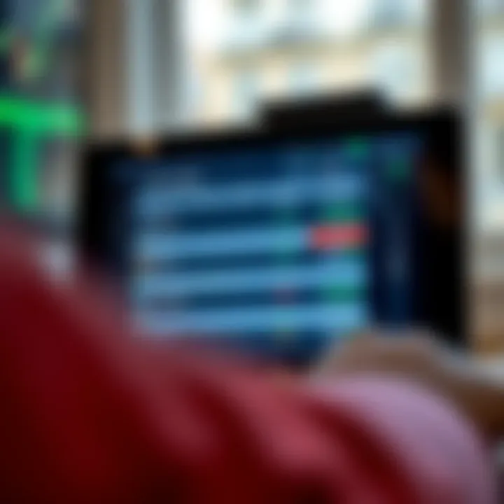 Comparison of key features and pricing plans of various forex signal applications on a digital screen