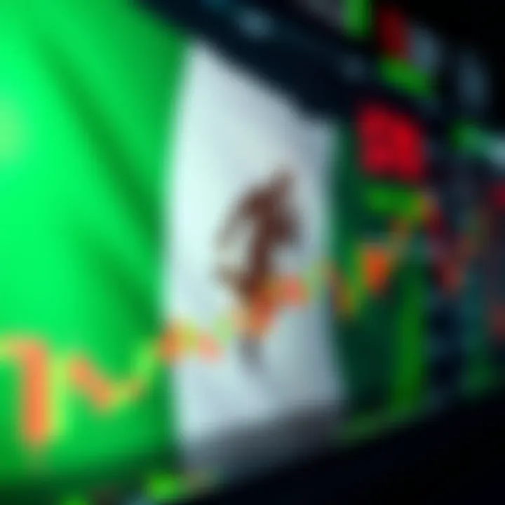 A digital chart displaying currency exchange rates with a Nigerian flag in the background
