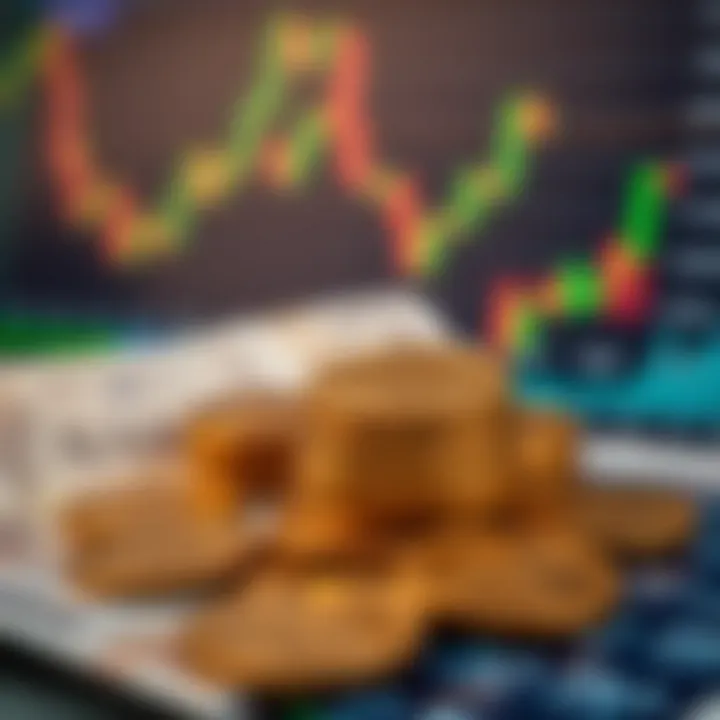 Illustration showing Nigerian Naira coins and forex charts indicating currency exchange trends