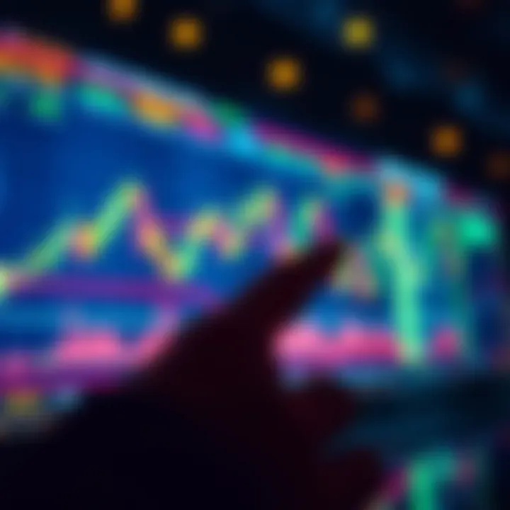 Conceptual graphic showing strategic forex trading with candlestick charts and risk management icons