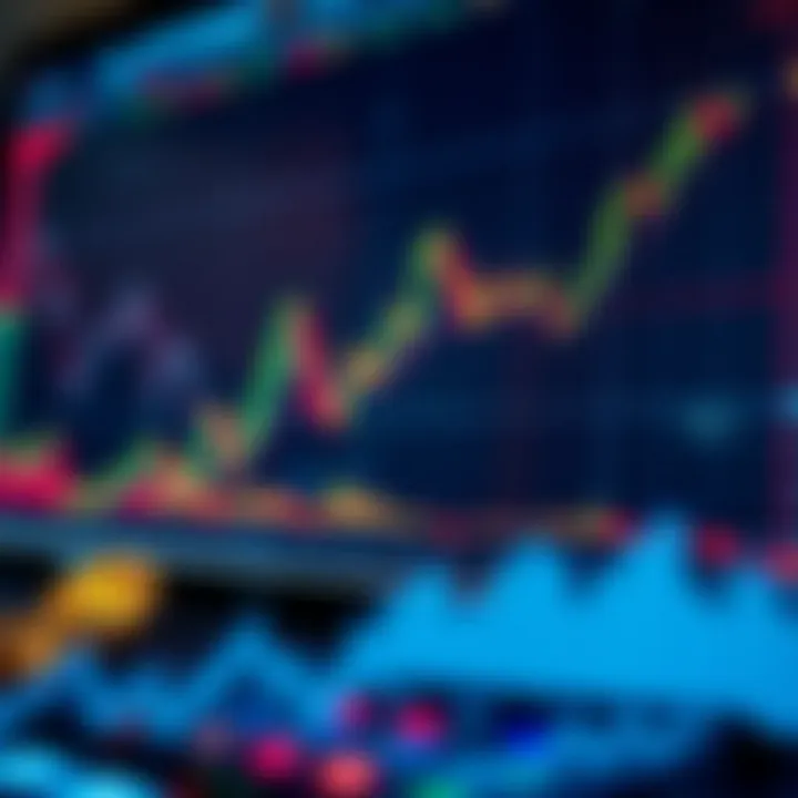 Graph showing cryptocurrency market trends and price fluctuations