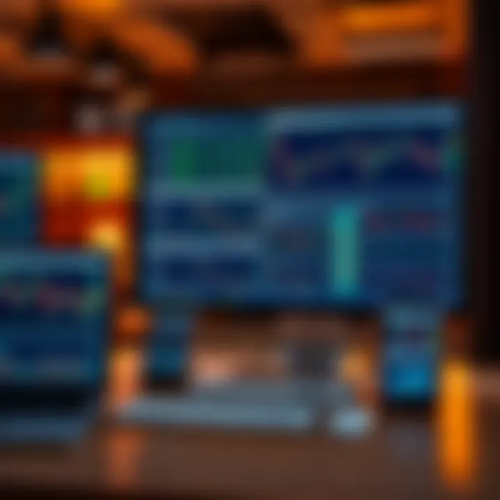 Various forex trading tools and platforms displayed on computer and mobile devices