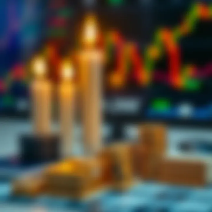 Effective Forex Trading Budget Management in Nigeria Illustration of managing a forex trading budget with candles, currency symbols, and financial graphs