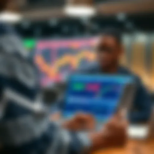 Nigerian trader using laptop to participate in an online binary options forum