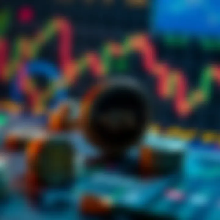 Illustration of currency symbols with financial charts representing risk management in Nigerian binary trading