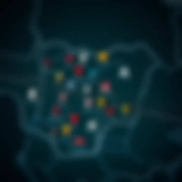 Map of Nigeria with icons representing various risks affecting local projects