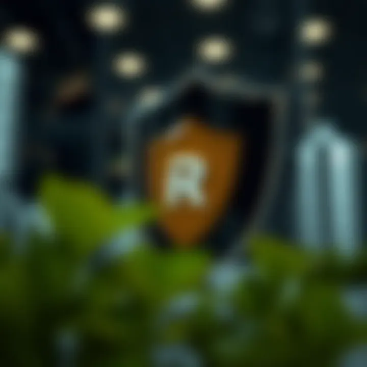 Business strategy with shield symbolizing protection of assets and stability