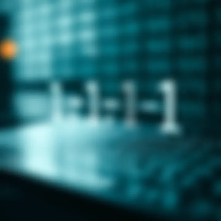 Visual representation of binary digits adding together with a carryover concept