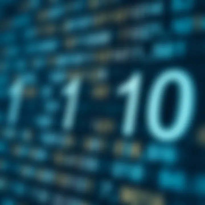 Diagram showing binary digit values and place positions in a binary number system