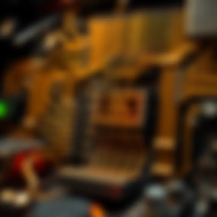 Visual representation of binary converters in electronic circuits showing digital signals flow