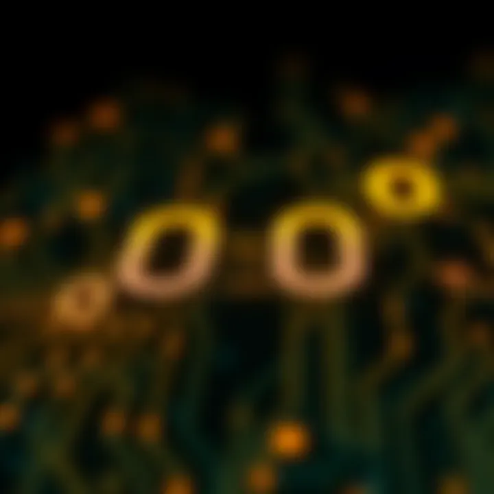 Diagram illustrating the binary digit system with zero and one symbols interconnected in a digital circuit