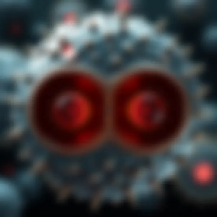 Diagram depicting binary fission in an amoeba highlighting the nucleus splitting before cell separation