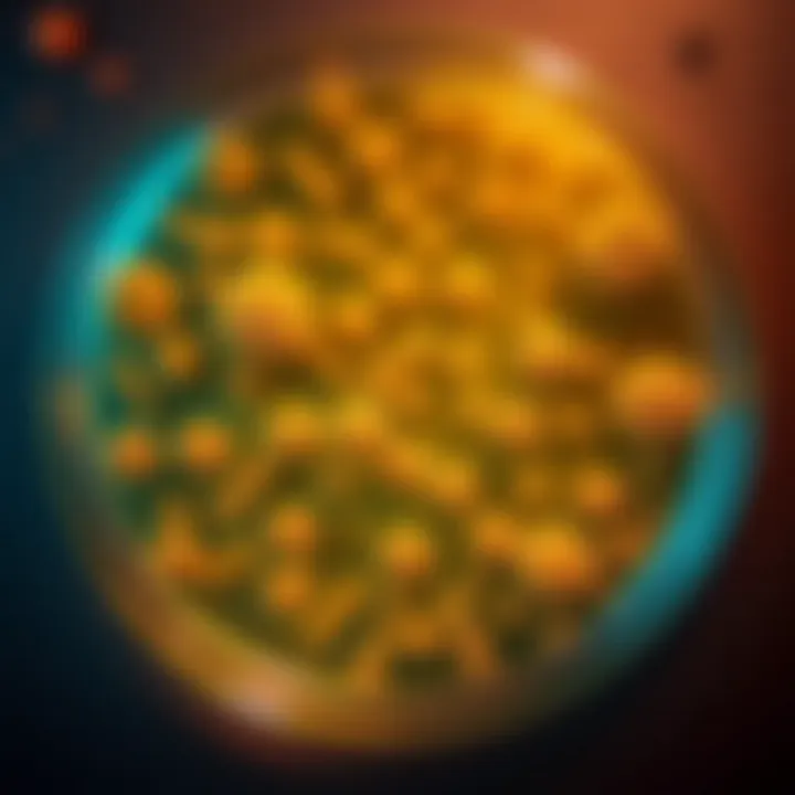 Visualization of microbial growth in a petri dish emphasizing colony expansion through binary fission