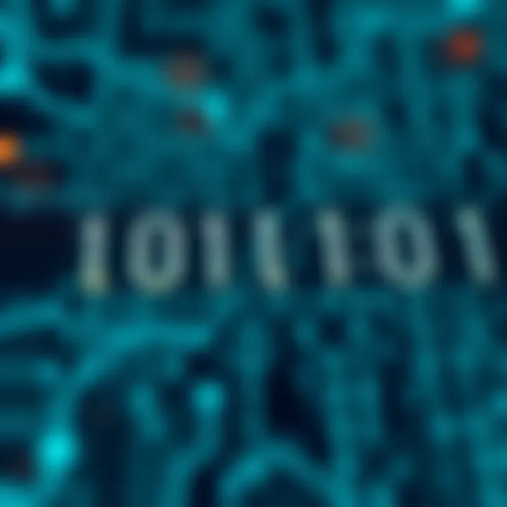 Diagram illustrating binary digits representing a byte in computing