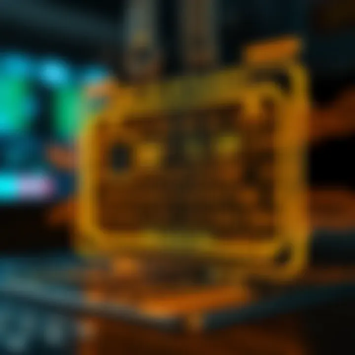 Conceptual representation of binary ID card technology integration within digital identity systems