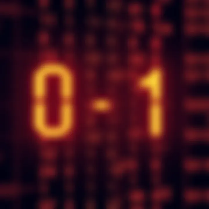 Diagram showing the binary number system with digital digits zero and one