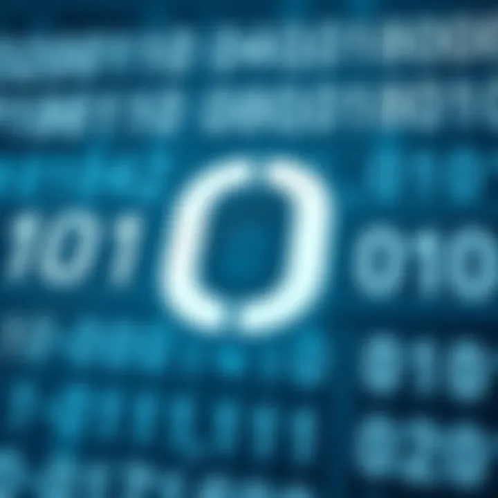 Diagram illustrating the binary number system with digits zero and one