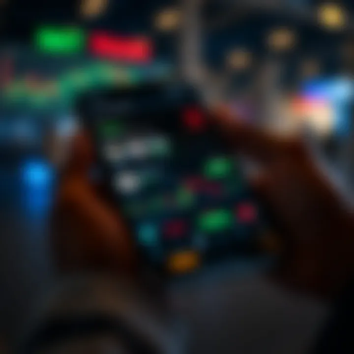 Mobile phone screen displaying a copy trading app interface with various trader profiles and real-time trade data