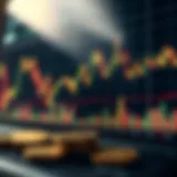 Digital representation of cryptocurrency charts and trading graphs illustrating market trends