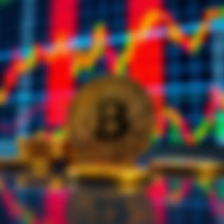 Colorful representation of cryptocurrency coins and digital trading charts reflecting market activity in Nigeria