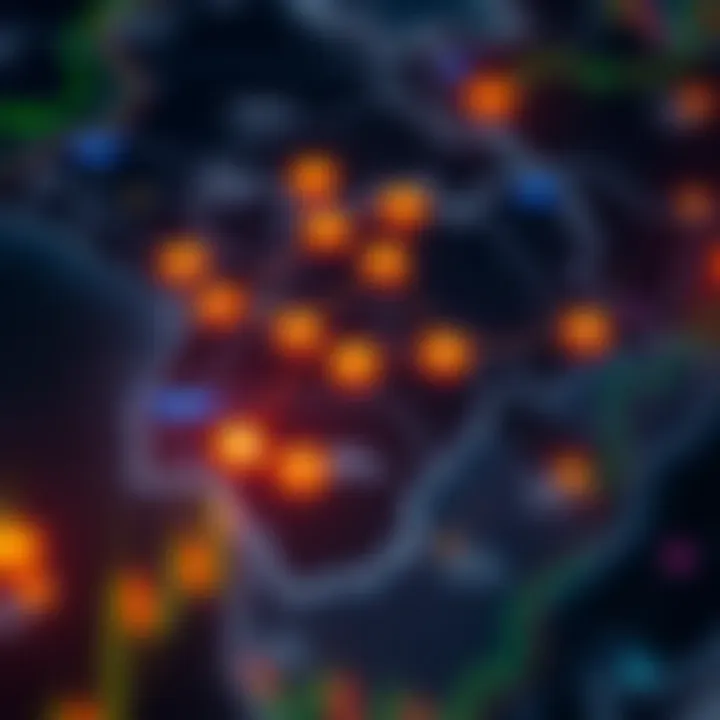 Illustration of cryptocurrency symbols connected to signal alerts over a map of Nigeria