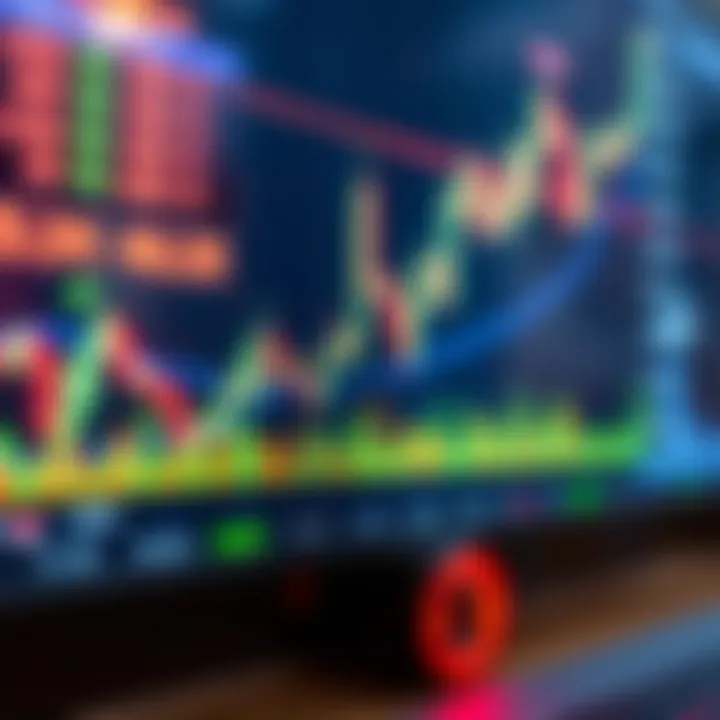 A detailed forex trading chart displaying candlestick patterns and volume indicators for currency analysis