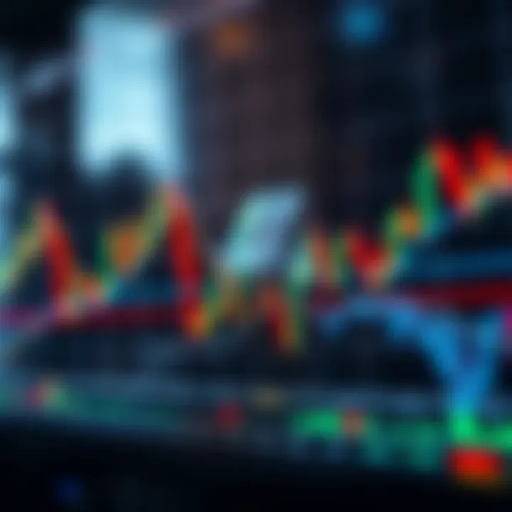 Illustration of bullish and bearish forex chart patterns with trend lines and price movements
