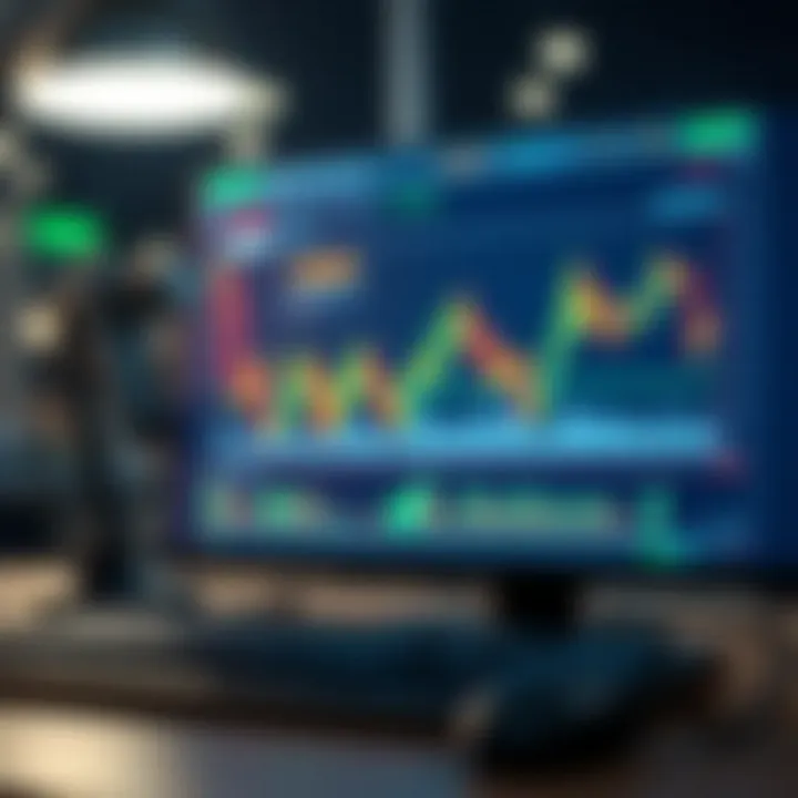 Illustration of secure digital platform for forex trading with charts and currency symbols