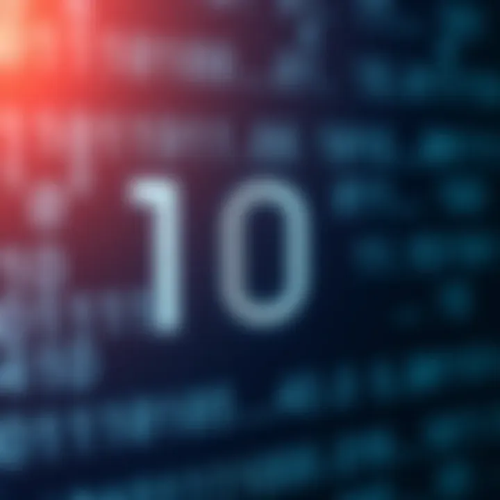 Diagram showing binary digits representing decimal value ten